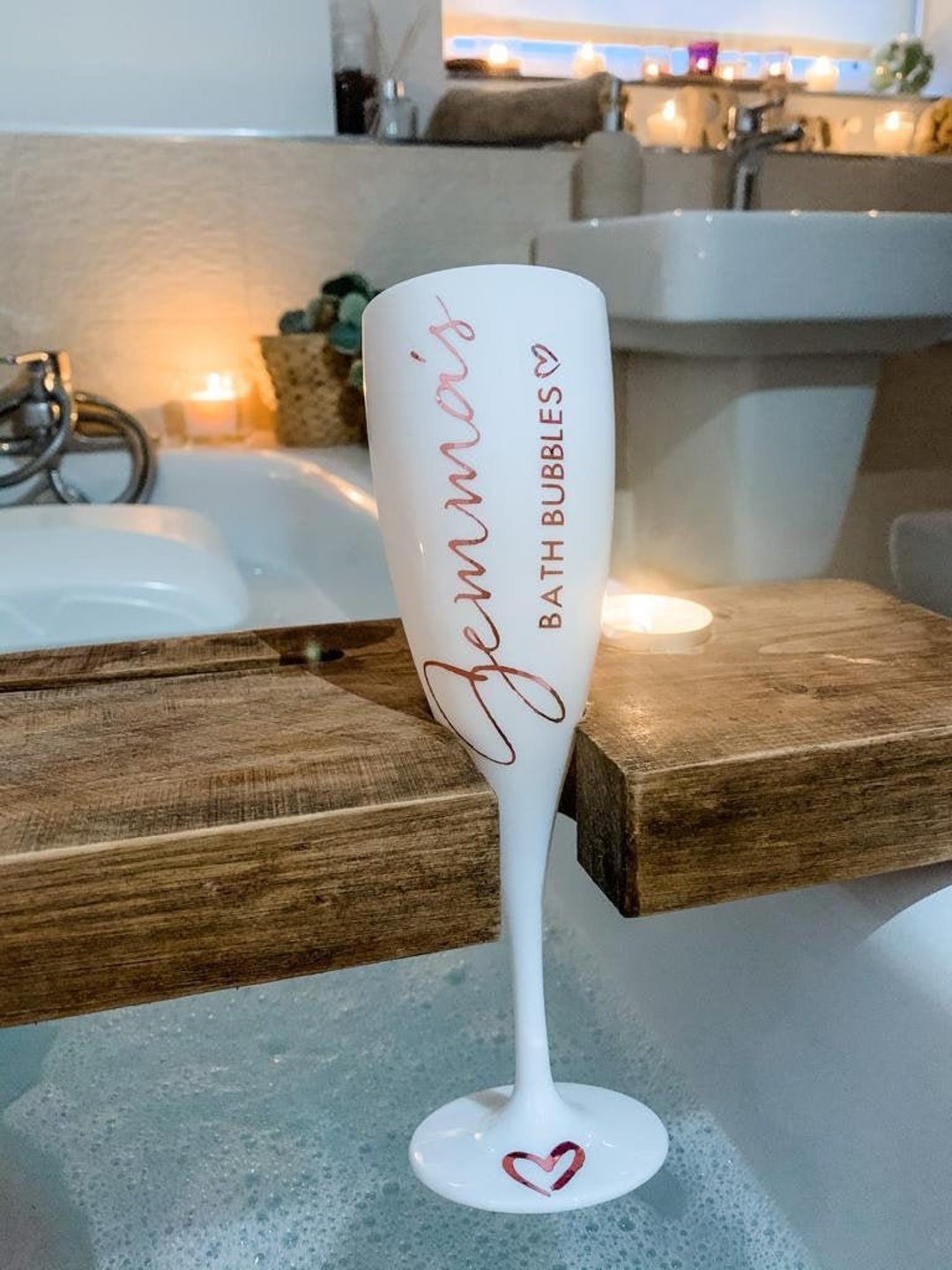 Personalised Bath Bubbles Wine Glass Hot Tub Plastic White Etsy UK
