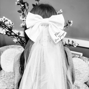 Bride Bow Veil Personalised Hen Party Veil Bridal Bow Veil Future Mrs Veil image 5