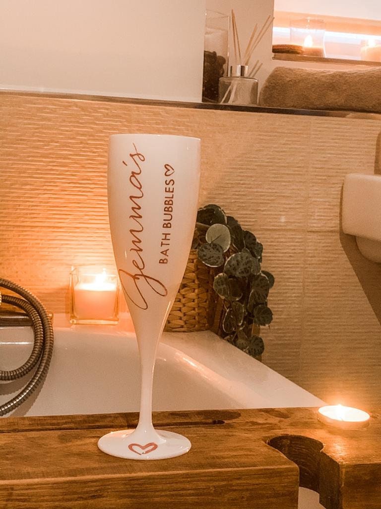 Personalised Bath Bubbles Wine Glass Hot Tub Plastic White Etsy