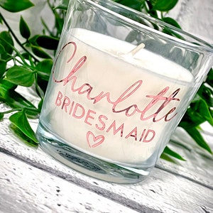 Bridesmaid Candle Scented Personalised Bridesmaid Gift | Bridesmaid Proposal | Maid of Honour Gift | Bridal Party Present