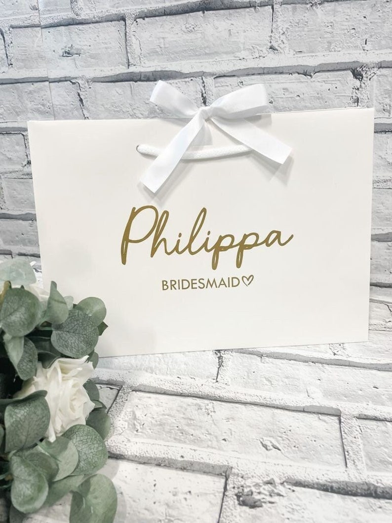 Bridesmaid Gift Bag, Wedding Gift Bag Luxury with Ribbon, Rose Gold Bridesmaid Gift Bag, Gold Bridesmaid Gift Bag, Sage Bridesmaid Gift Bag, Dusty Blue Bridesmaid Gift Bag, Maid of Honour Gift Bag, Mother of the Bride Gift Bag