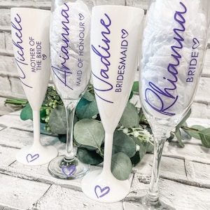 DECAL ONLY Bridal Party Wine Glasses, Champagne Flutes, Bridesmaid, Bride, Maid of Honour, Mother of the Bride, Decal Sticker Only image 4