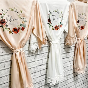 Bridesmaid Robe, Personalised Bridesmaid Robes, Bridesmaid Gowns, Bridesmaid Wedding Gowns, Maid of Honour Robe, Bride Robe, Bridesmaid Lace Robes, Bridesmaid Wholesale Lace Robes, Bride Lace Robe, Bridesmaid Floral Robes, Lace Gown