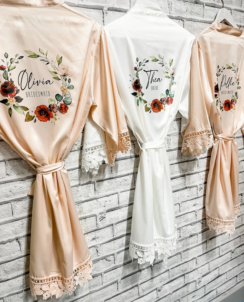 Bridesmaid Robe, Personalised Bridesmaid Robes, Bridesmaid Gowns, Bridesmaid Wedding Gowns, Maid of Honour Robe, Bride Robe, Bridesmaid Lace Robes, Bridesmaid Wholesale Lace Robes, Bride Lace Robe, Bridesmaid Floral Robes, Lace Gown