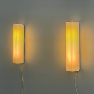 Rectangular prism Plexiglass Pair of Sconces with Fluorescent tube, Germany, 1960s