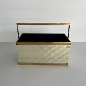 Mid-century Modern Italian Magazine Rack in Chrome and Brass, 1970s, Italy