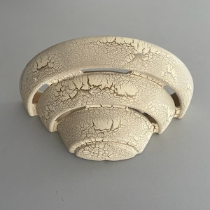 Beautiful Beige Ceramic Arc-shaped Wall Lamp by Pan Leucten, 1960s, Germany