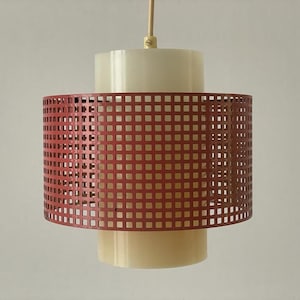Danish Pink Metal & Plexiglass Pendant Lamp, 1960s, Denmark