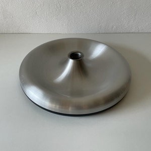 Grey Aluminum and Black Metal Space Age Disc design Large Flush Mount, 1970s, Germany