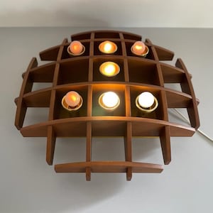 Wood Flush Mount Light by Angelo Brotto for Esperia, 1960s, Italy