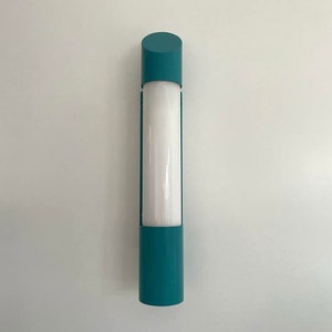 Cylindrical Opal Glass & Green metal Single Sconce, 1970s, Germany