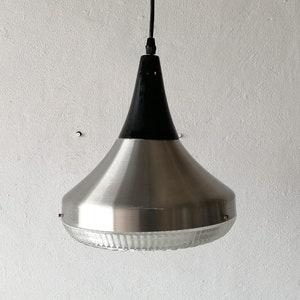 Textured Glass & Metal body Ceiling Lamp - 1960s Germany