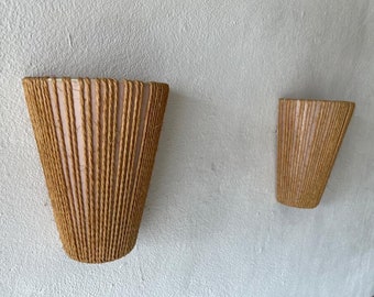 ON HOLD //////Danish Modern Natural Ropes Pair of Sconces, 1960s, Denmark