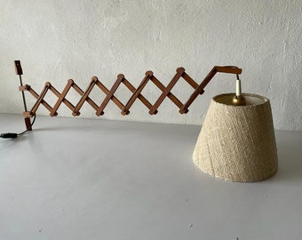 Mid-century Modern Fabric and Wood Accordion Lamp, 1960s