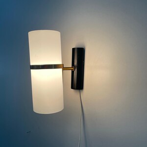 Stilnovo Style Opal glass Single Wall Sconce, 1950s, Italy