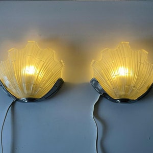 Art Deco Stil Shell Design Pair of Sconces, 1960s, Germany