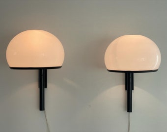 Wonderful White Acrylic Pair of "Large" Sconces by Arteluce, Italy, 1960s