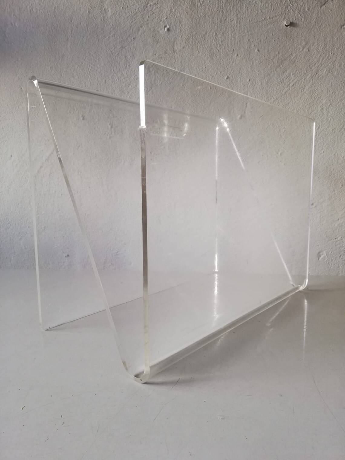 70s Transparent Plexiglass Magazine Rack Germany - Etsy
