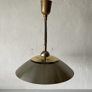 Chrome and Gold Metal Pendant Lamp by TZ, 1970s, Germany