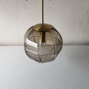 Peill Putzler 3 Dimensional Smoke Glass Design Ceiling Lamp 1960s Germany image 4