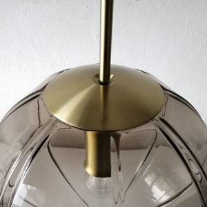 Peill Putzler 3 Dimensional Smoke Glass Design Ceiling Lamp 1960s Germany image 8