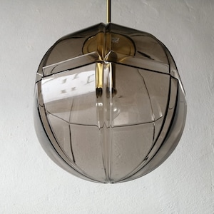Peill Putzler 3 Dimensional Smoke Glass Design Ceiling Lamp 1960s Germany image 1
