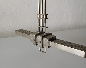 Relco Industrial Style Double Socket Linear Suspension Lamp, 1980s Milano Italy