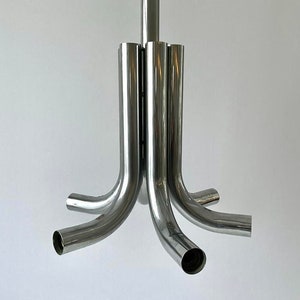 Italian 6-Tubular design chrome Chandelier by Stilux Milano, 1960s, Italy