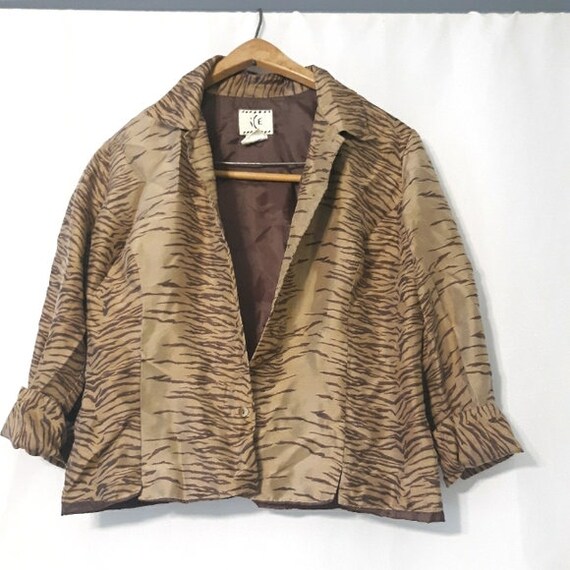 vintage "ice" silk animal print blazer