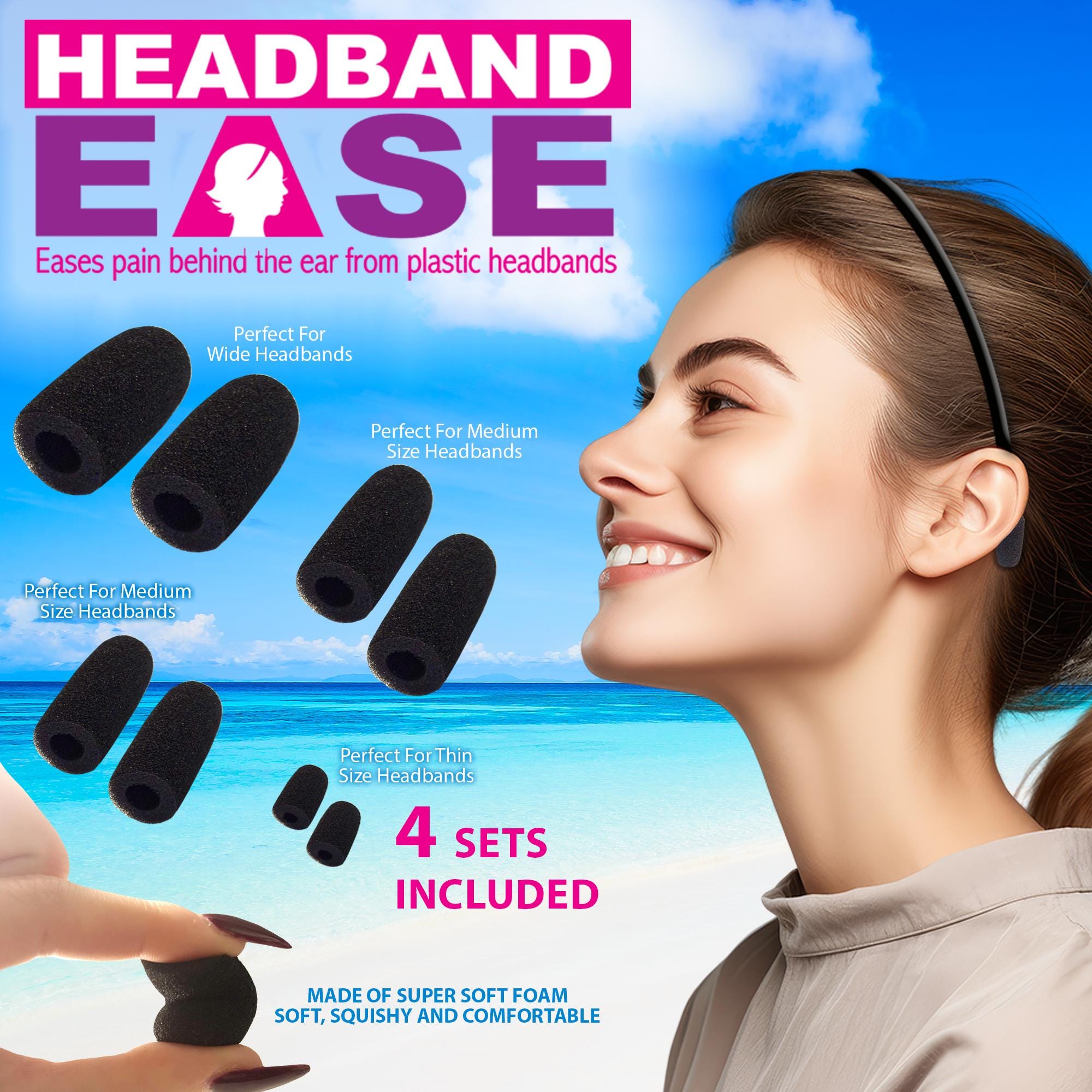 thumbnail image 2 of 5 Mixed Color Plastic Wide Alice Hair Bands – 20mm (3/4") Headbands For Women 2 of 6