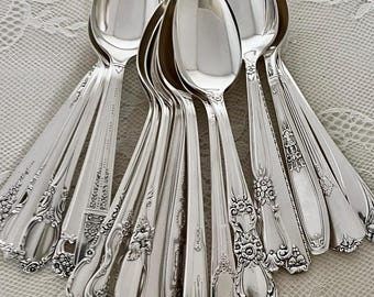 Mismatched Silverplate Teaspoons/Vintage & Antique/Wedding/Tea Party/Farmhouse/Cottage/Sets of 4-24