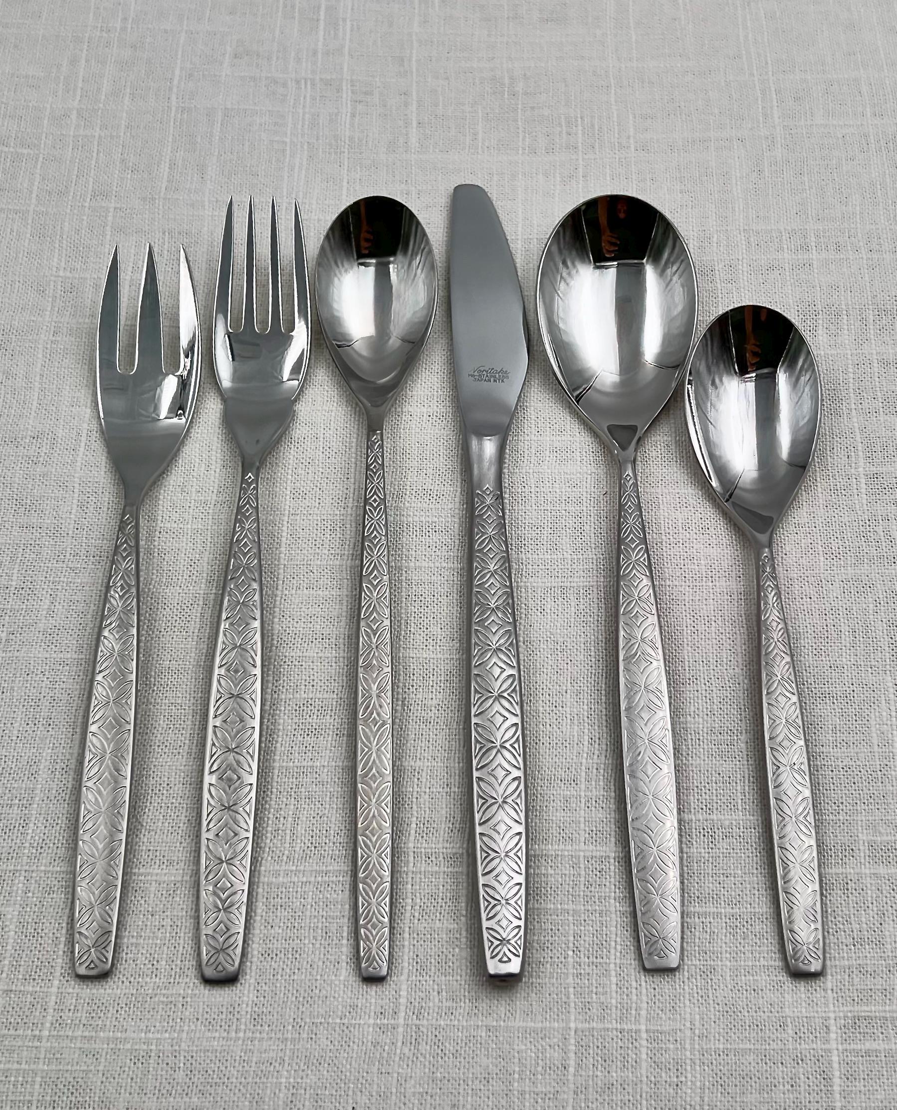 64-pc. Noritake Allegro Stainless Steel Flatware Set/service for