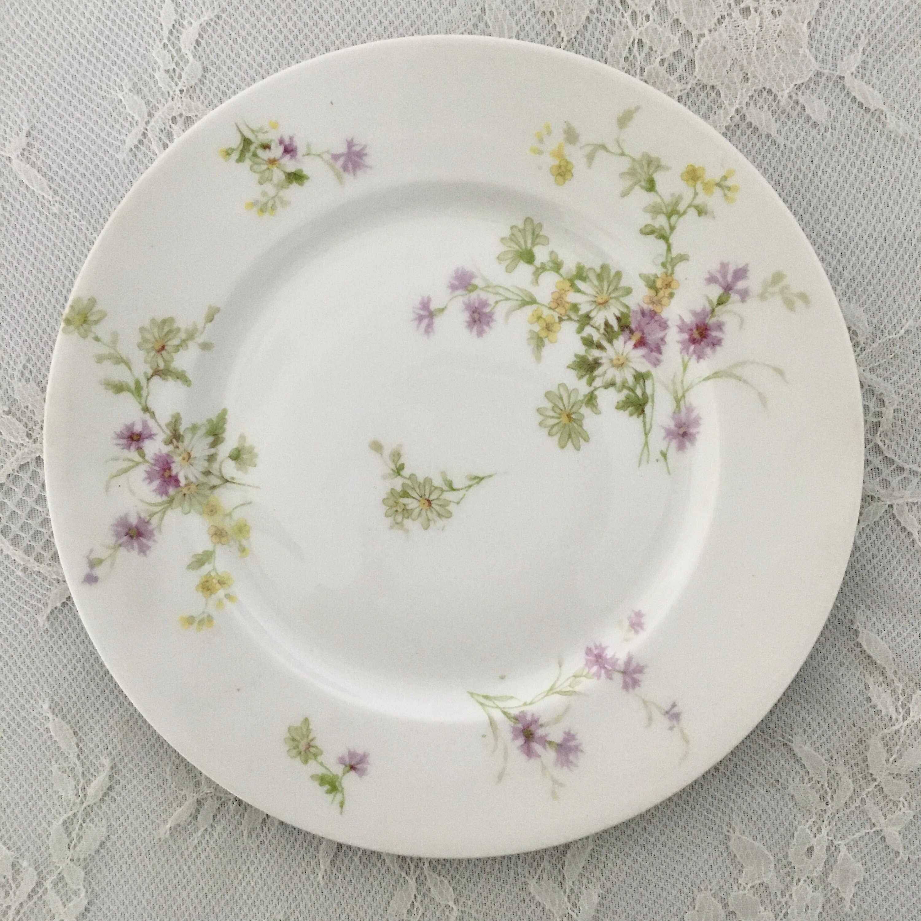 4 Limoges Salad Plates by Haviland/old Abbey/lavender Yellow Etsy