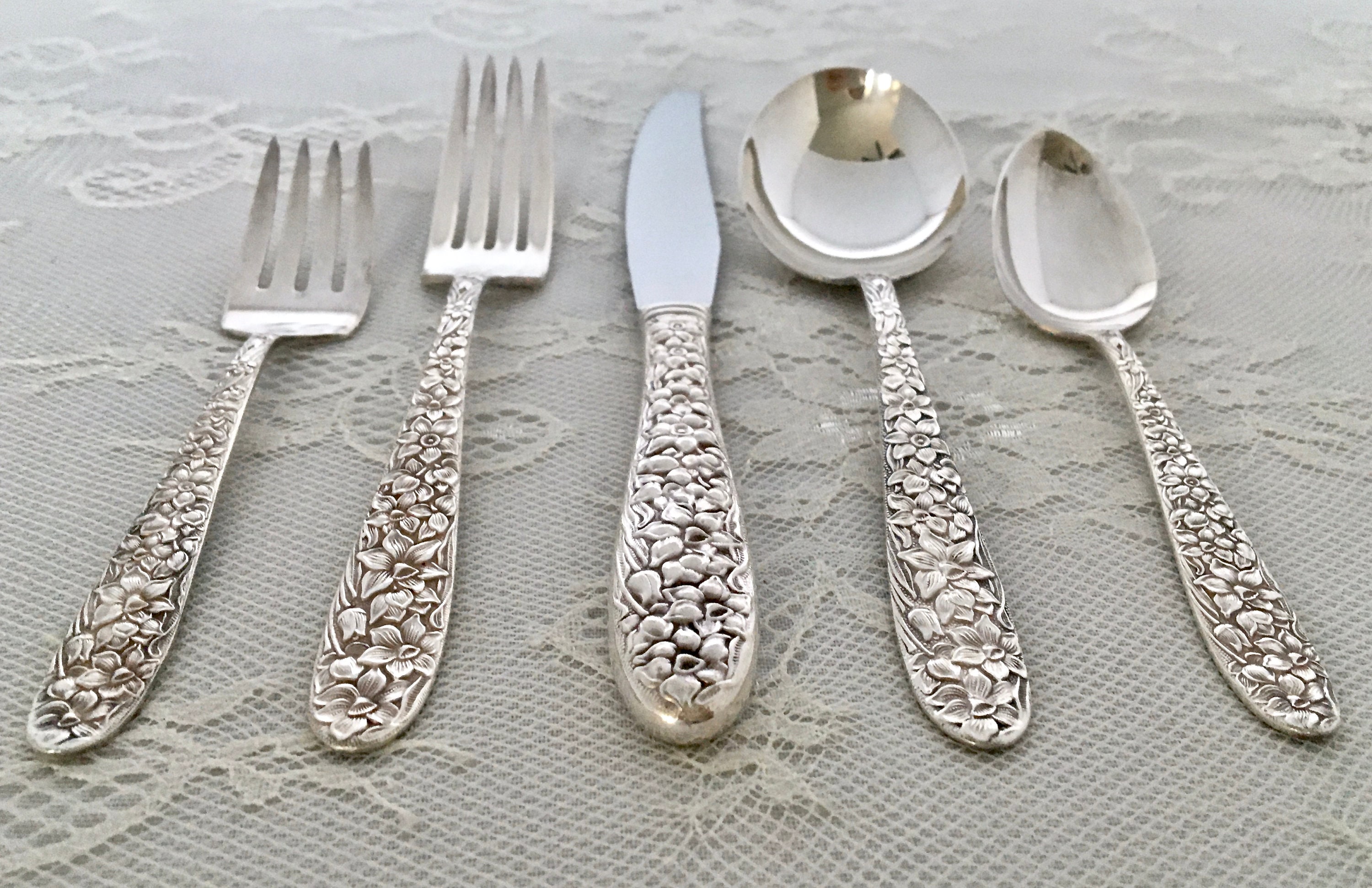 44Pc.Narcissus by National Silver Co. Silverplate Flatware Etsy