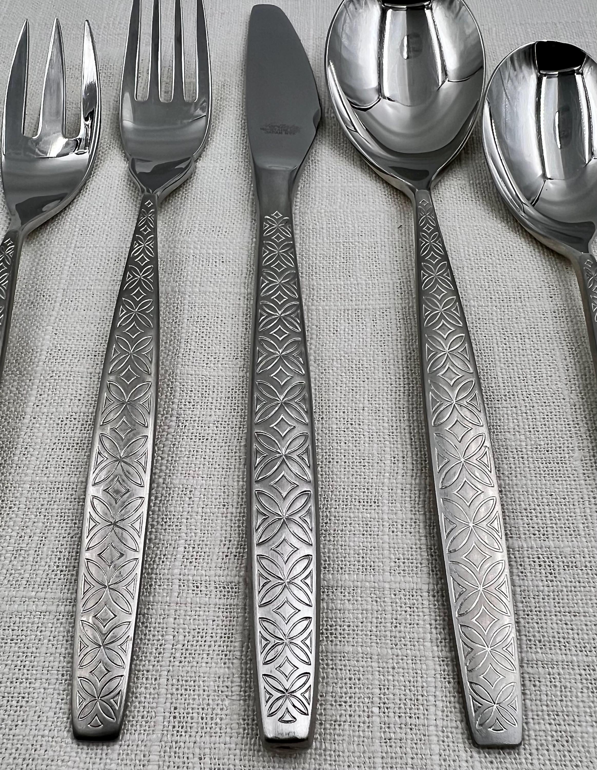 64-pc. Noritake Allegro Stainless Steel Flatware Set/service for