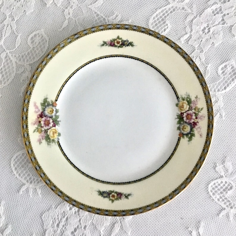 4 Mismatched Salad Plates by NoritakeVintage Fine China with Floral Patterns