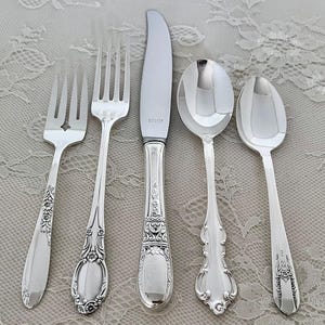 Mismatched Silverplate 5-Pc.Place Settings/Vintage & Antique Flatware/Service for 1-20 image 3