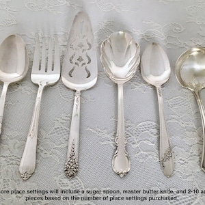 Mismatched Silverplate 5-Pc.Place Settings/Flatware/Vintage & Antique/ Wedding/Bridal Shower/Tea Party/Service for 1, 4, 8, 12, 20 image 9