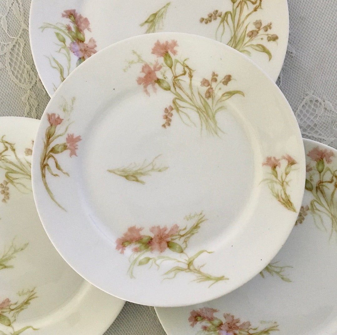 4 Limoges Salad Plates by Haviland& Co./pale Pink Floral Spray Etsy