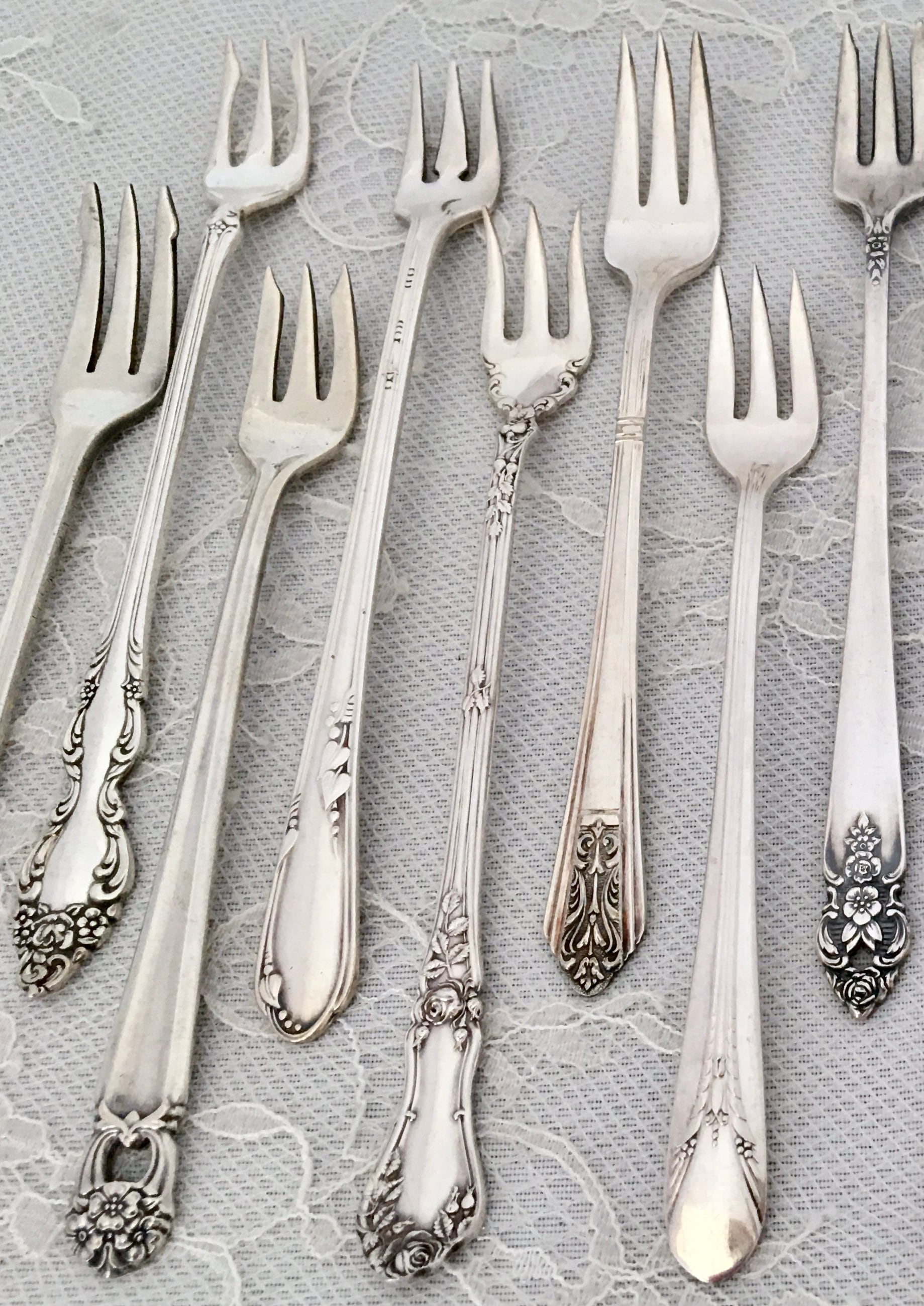 Mismatched Silverplate Cocktail Forks/shrimp Forks/seafood Etsy