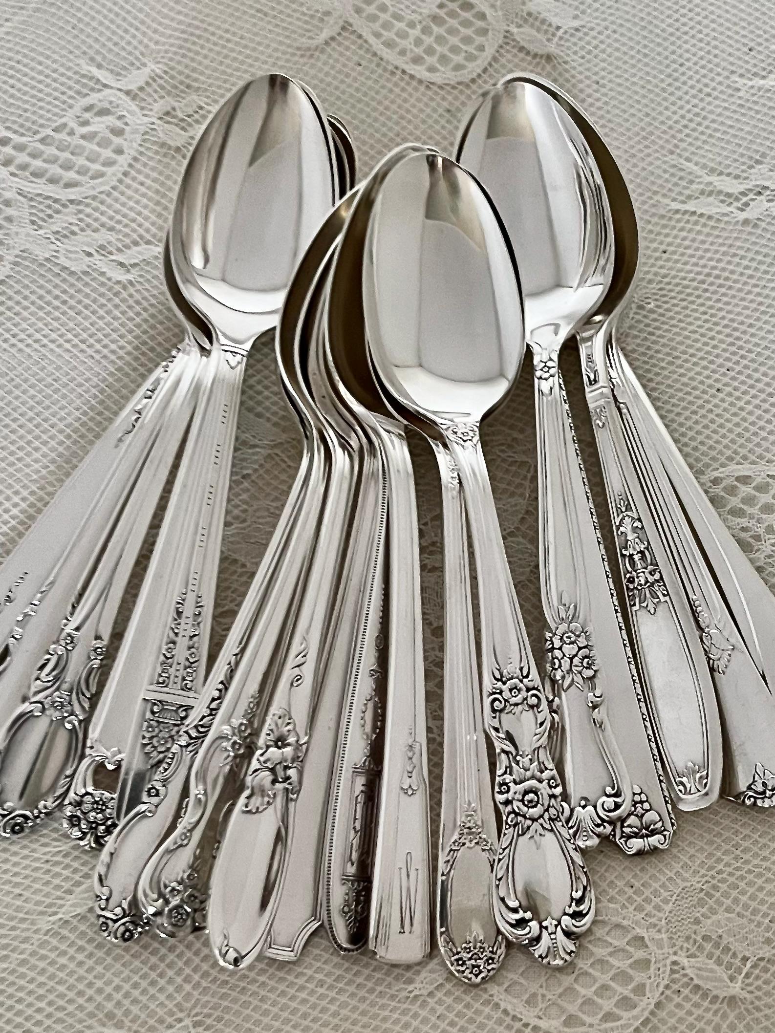 Floral Teaspoons - Etsy
