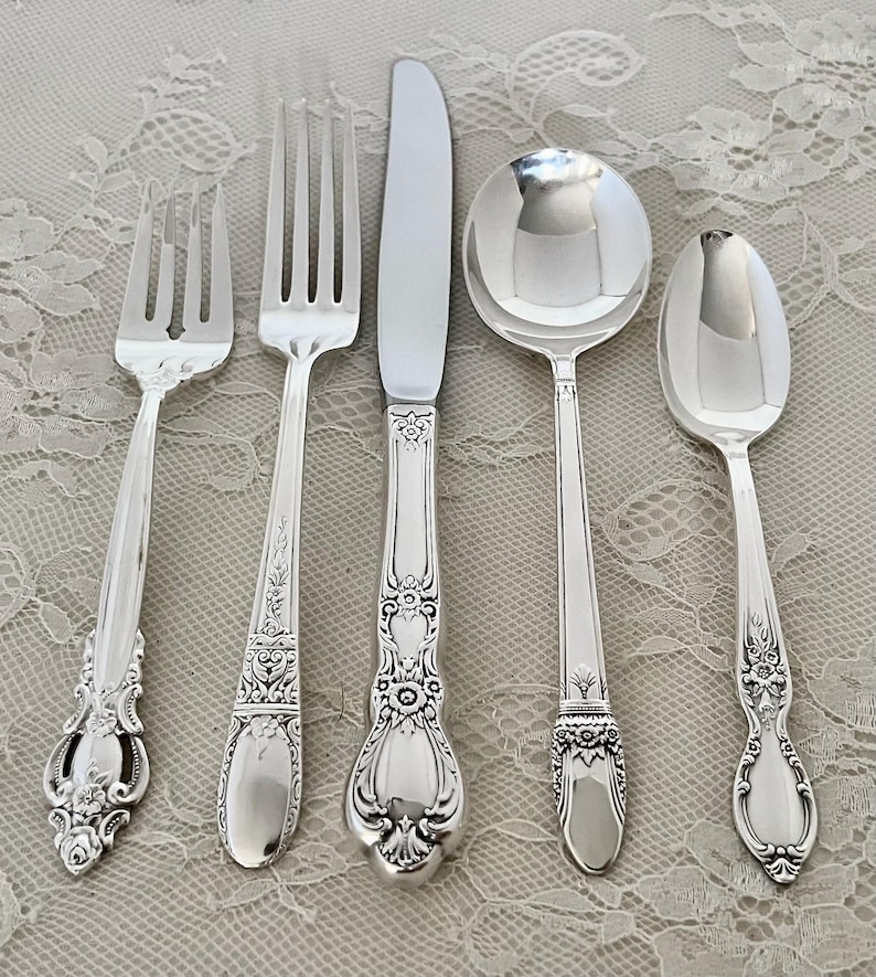 Mismatched Silverplate 5-Pc.Place Settings/Vintage & Antique Flatware/Service for 1-20 image 5