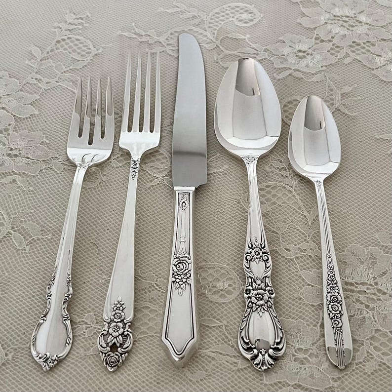 Mismatched Silverplate 5-Pc.Place Settings/Vintage & Antique Flatware/Service for 1-20 image 6