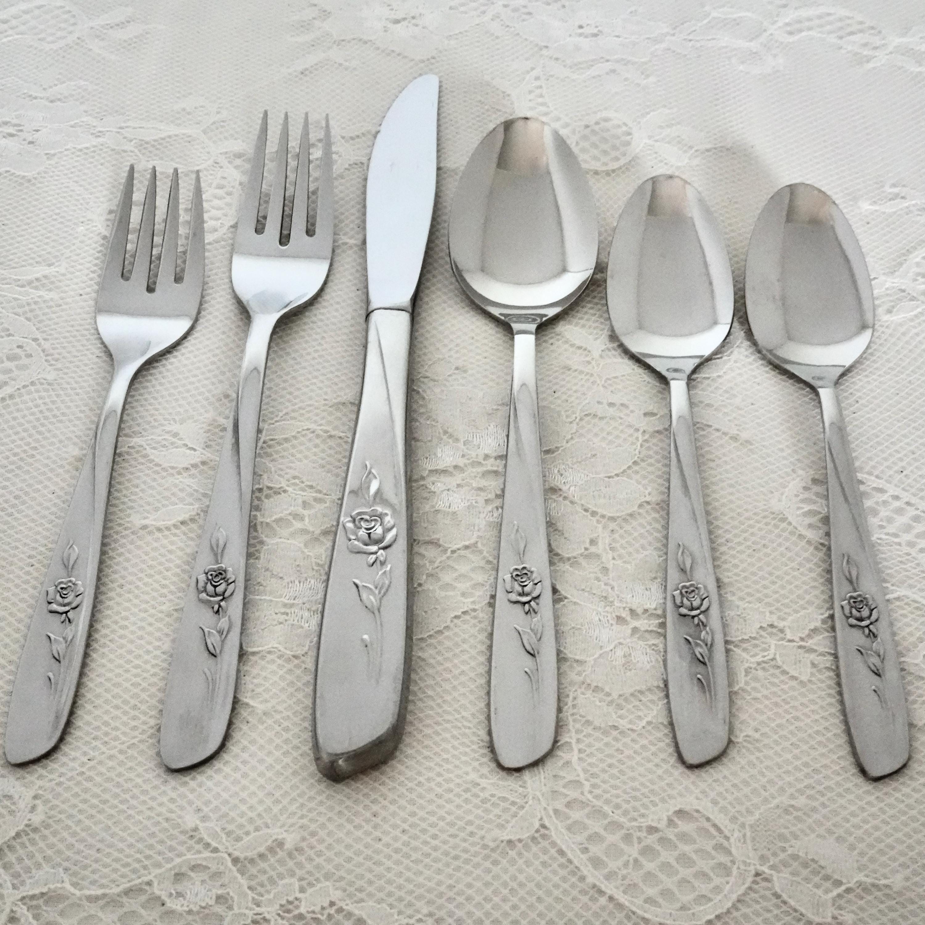 Rosebud Silverware - Etsy
