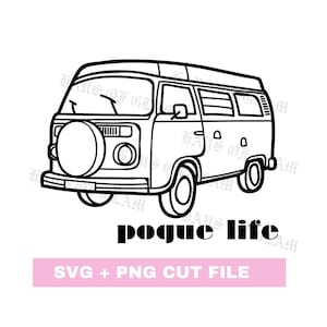 Pogue Life Svg - Outer Banks VW Bus | Png + Svg Cut Files