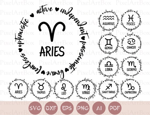 Download Zodiac Signs Svg Zodiac Traits Svg Cut File Commercial Use Etsy