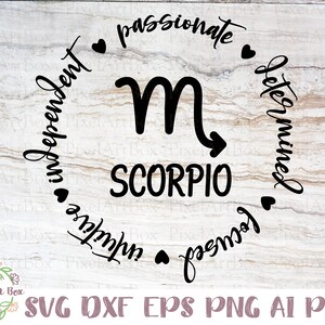 Scorpio Zodiac Traits SVG Cut File Zodiac Sign SVG - Etsy