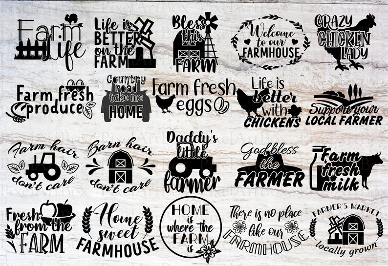 Download Farm Bundle 20 Designs SVG Cut File Commercial use | Etsy