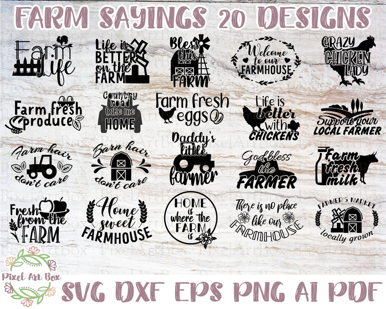 Download Farm Bundle 20 Designs SVG Cut File Commercial use | Etsy