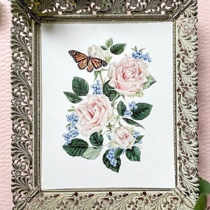Gentle Rose Print, WATERCOLOR PRINT, Botanical Painting, Home Decor, Floral Artwork